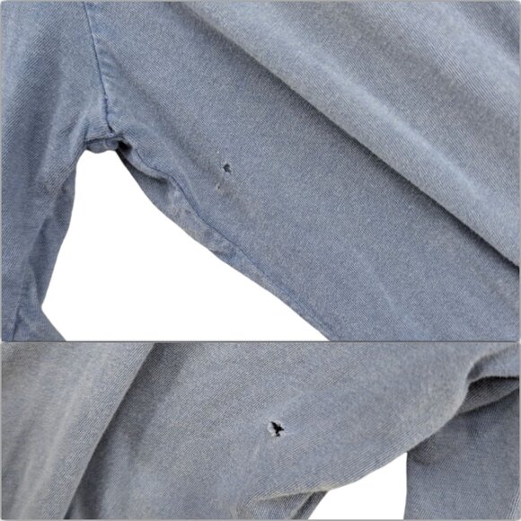 Soft Surroundings Embroidered Top Womens Blue Long Sleeve Cotton V Neck Sz L - Picture 8 of 8